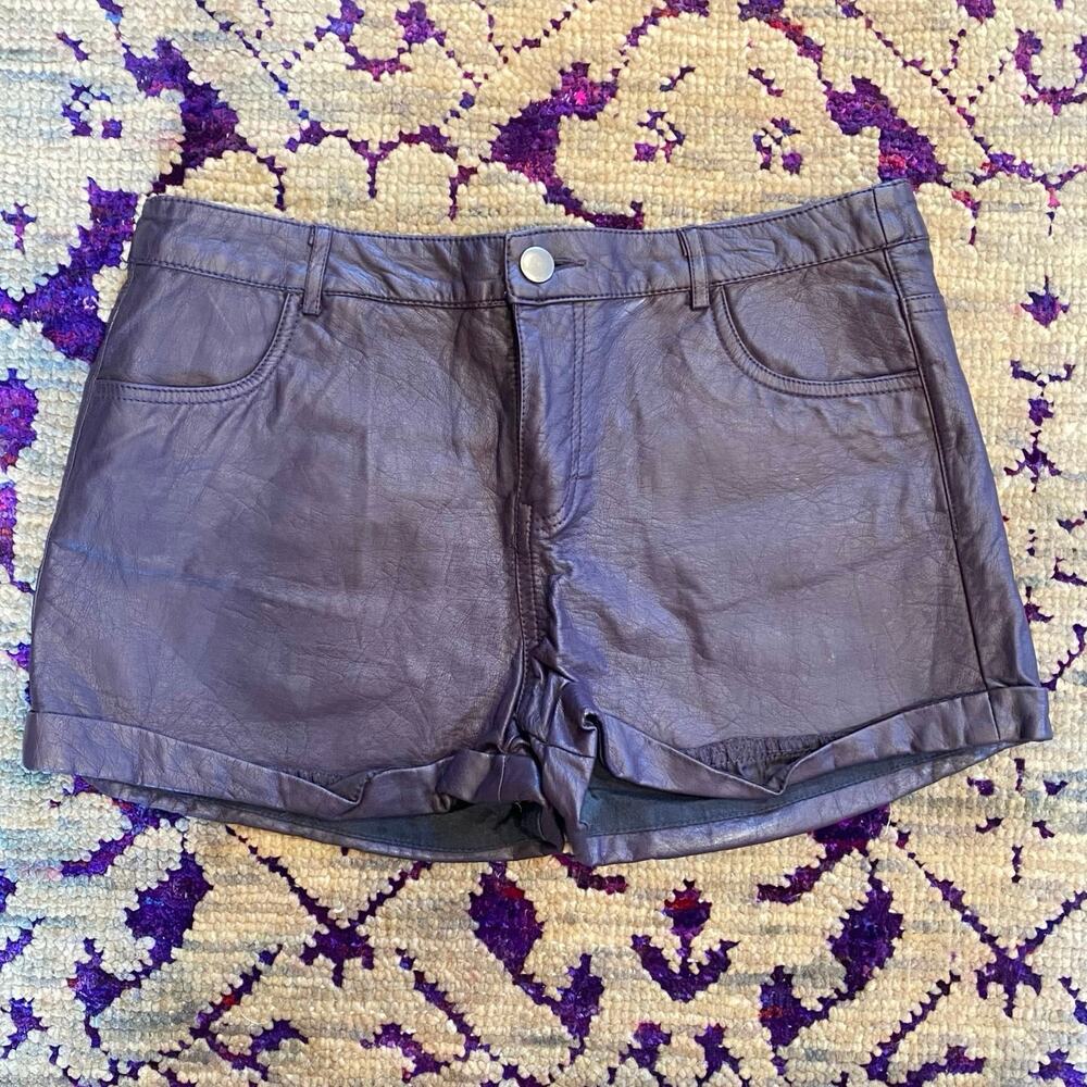 Forever 21 purple faux leather shorts
